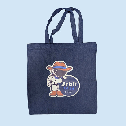 Orbit 2025 recycled denim tote bag - US